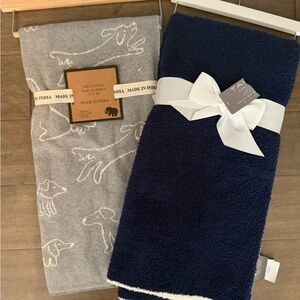 Gray and Navy Baby Blankets